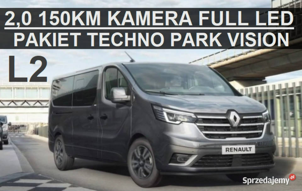 Renault Trafic L2 150KM 2,0 Klima tył Full Led DużyEkran Kamera Ciemne szy…