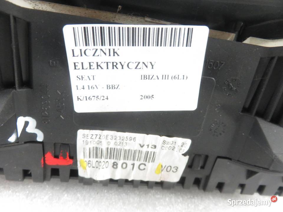 LICZNIK SEAT IBIZA III 6L1 14 16V BBZ 6L0920801C sprzedam