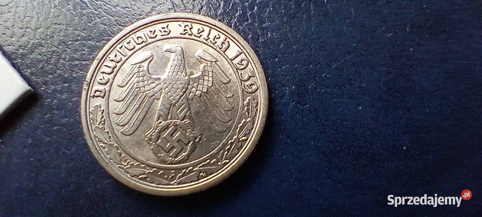 Stare monety 50 fenig 1939 A Niemcy Lesko