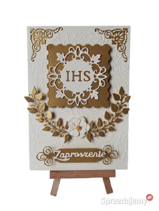 Zaproszenia Komunia Uniwersalne Ihs Z Koronką W