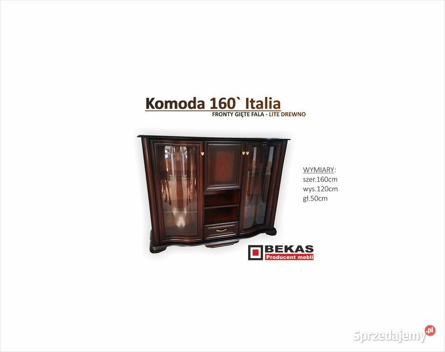 Śliczna Komoda 160 ITALIA GIĘTE Fronty Szkło Lubin
