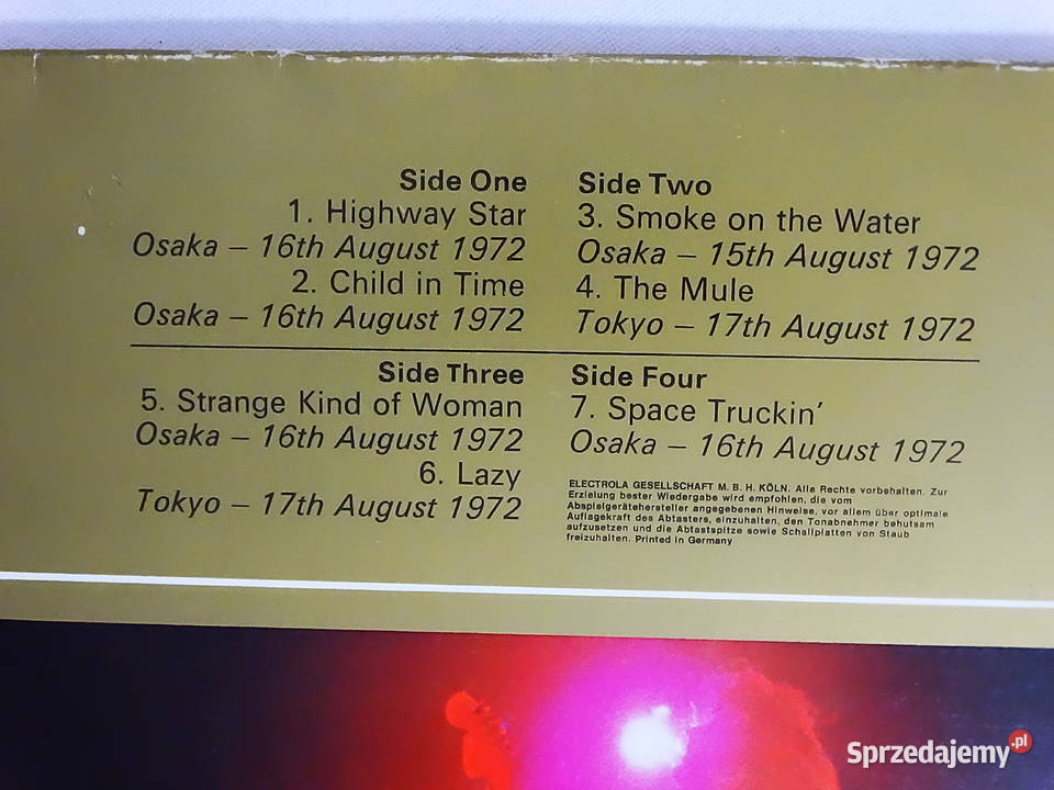 Deep Purple Made In Japan Label Purple Records Biłgoraj
