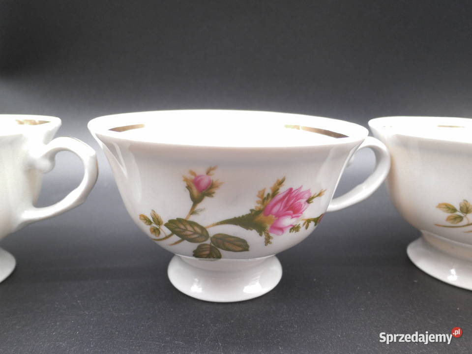 Klasyczne trzy Filiżanki Karolina Motyw Róż Raszków sprzedam