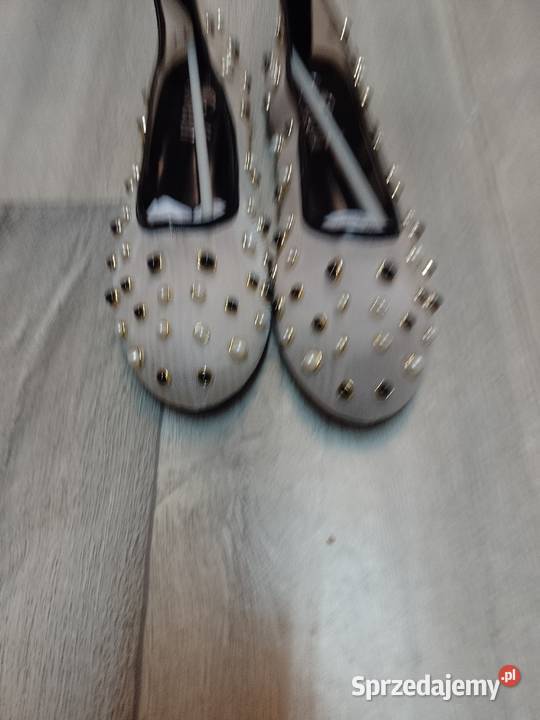 40 Bogato zdobione perłami baleriny wieczorowe Balerinki Damskie