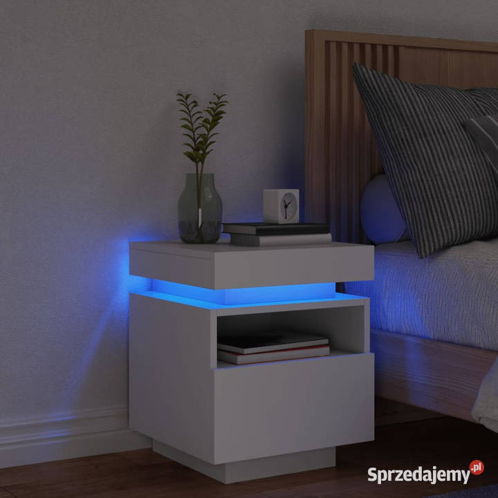 Szafka nocna z oświetleniem LED biała 40x39x485 Warszawa