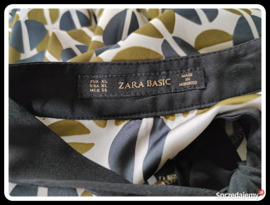 Zara Basic wzorzysta sukienka z wiązaniem 42 XL Płock