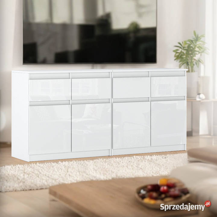 Komoda 160 Glamour Duża Szafka Biała Wysoki 75cm warmińsko-mazurskie Elbląg