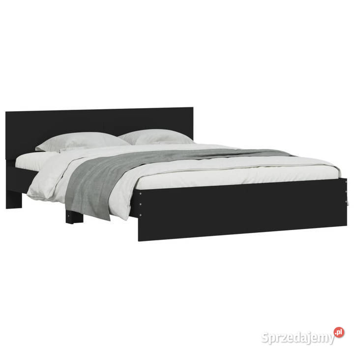 Rama łóżka z wezgłowiem czarna 140x200 WM3207484 Łóżka sprzedam