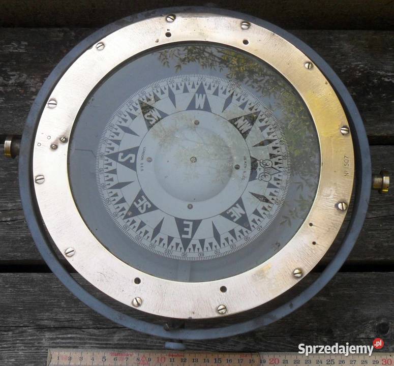 Stary oryginalny angielski kompas firmy HEAT Warszawa