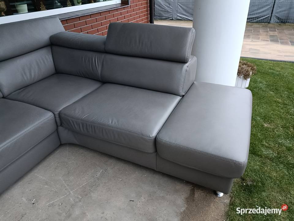 Sprzedam narożnik ze skóry Komplety wypoczynkowe Konin