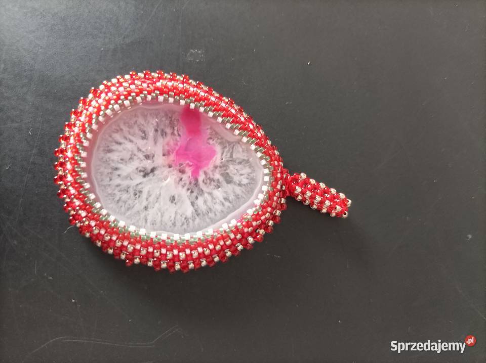 Wisior Agat krystaliczny beading Częstochowa