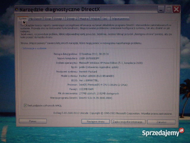 LAPTOP HP PAVILION zd8000 Kluczbork