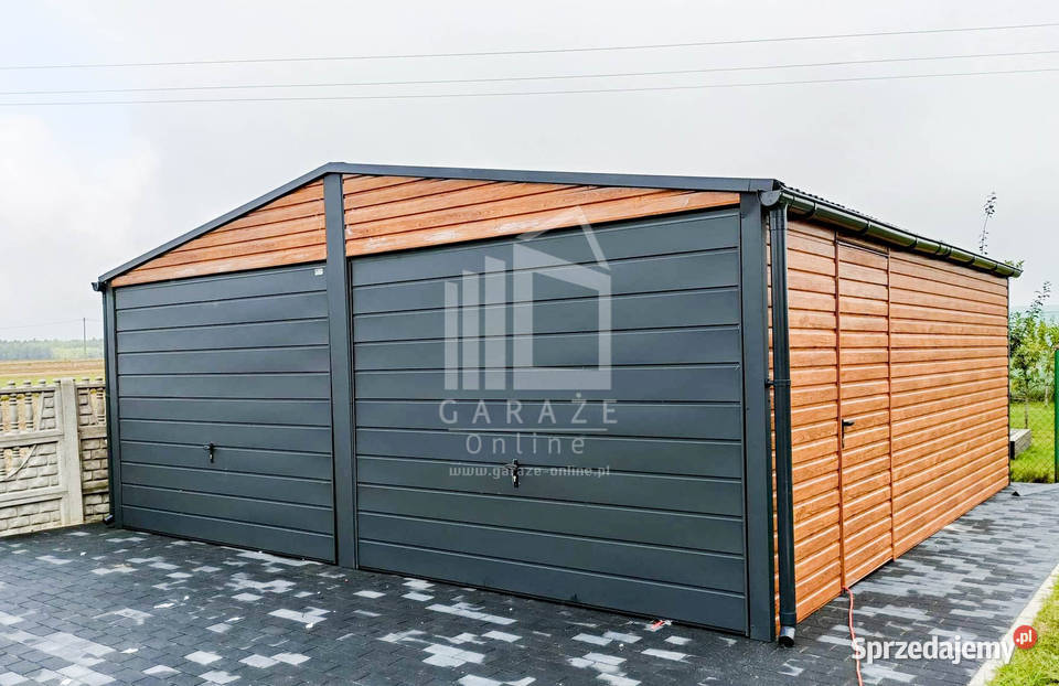 GARAŻ BLASZANY 6m x 6m dwuspadowy 2x Brama drzwi Wieliczka sprzedam