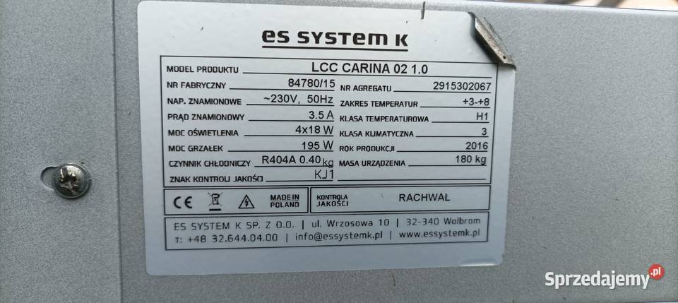 Witryna chłodnicza LCC Carina 02 10 Wolsztyn