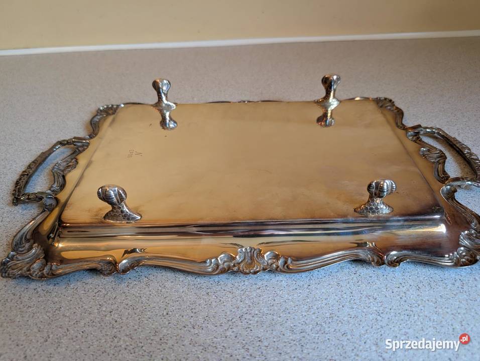 Taca srebrzona sygnatura N EPOB na nóżkach
