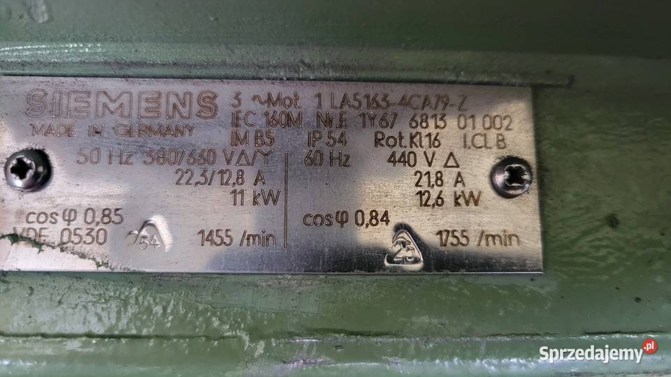 Silnik elektryczny Siemens 11kW z kołnierzem i