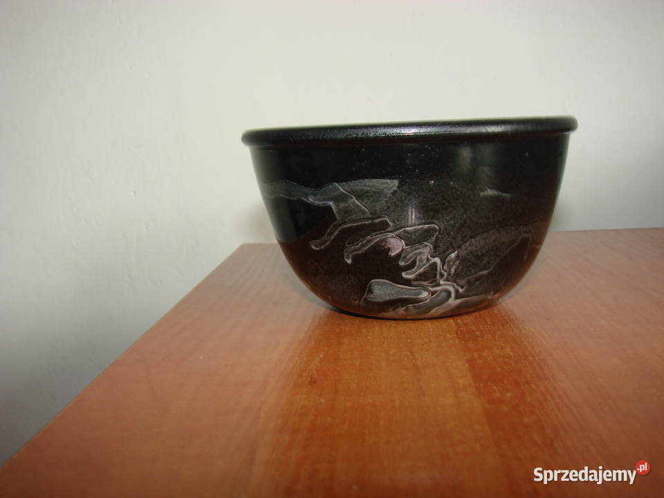malowana szklana miseczka sygnowana pomorskie Pruszcz Gdański sprzedam