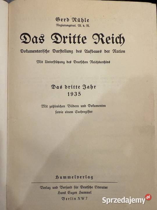 Książka historyczna Das Dritte Reich 1935 walor małopolskie Kraków
