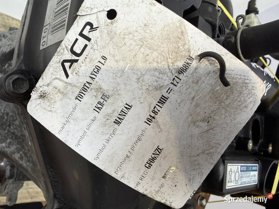 SILNIK Peugeot 107 Citroen C1 Toyota Aygo 10 12V Chełm