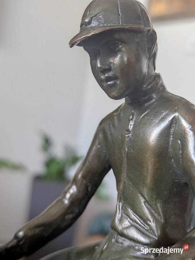 Duża Figura z Brązu Koń z Dżokejem 30 Ciężka 5 lubelskie Janów Lubelski