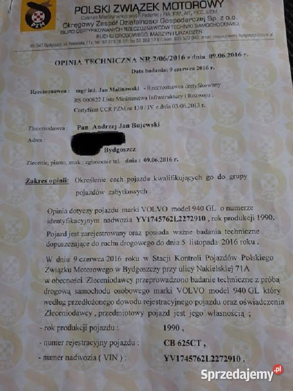 Volvo 940 uszkodzony Bydgoszcz sprzedam