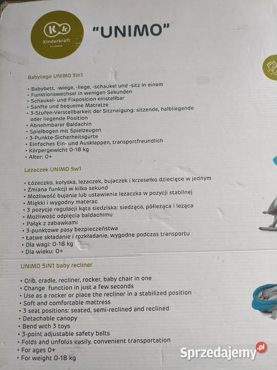 Bujaczek leżaczek Kinder Kraft unimo 5 w 1 Skarżysko-Kamienna