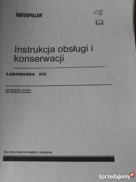 dtr instrukcja obsługi ładowarka CATERPILLAR 908 Szczecin