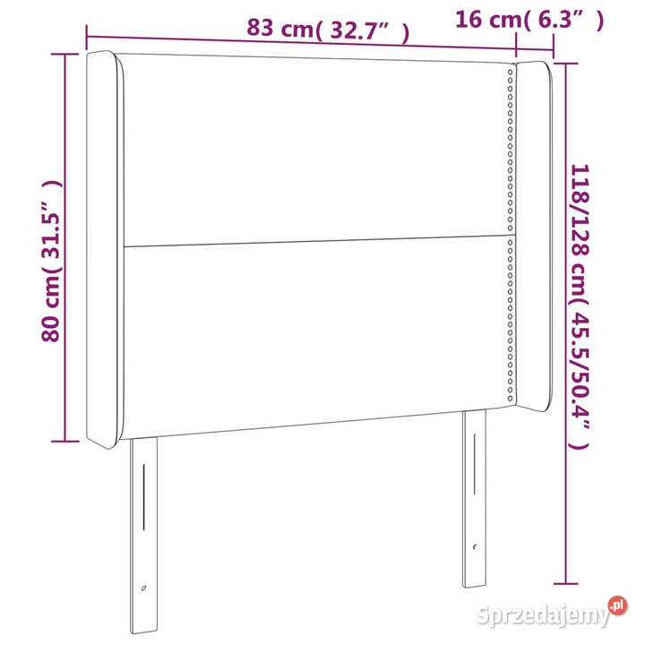 Zagłówek do łóżka z LED jasnoszary 83x16x118128 Warszawa