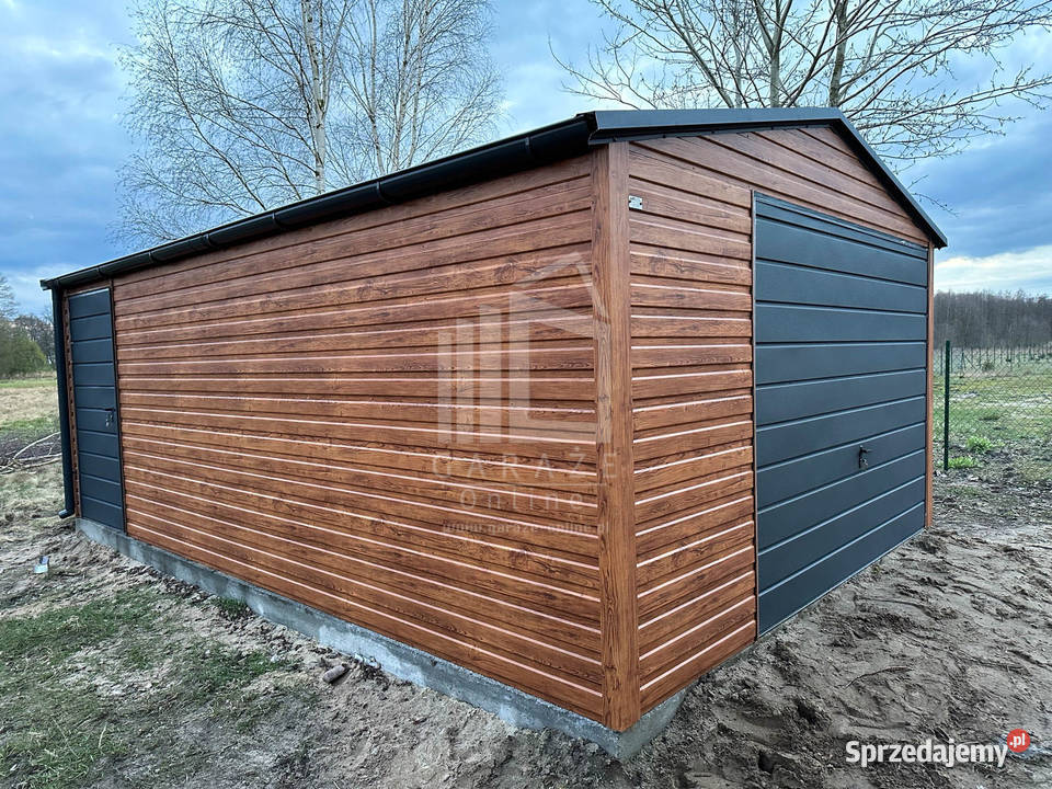 GARAŻ BLASZANY 4x6 m dwuspad drzw rynny Braniewo