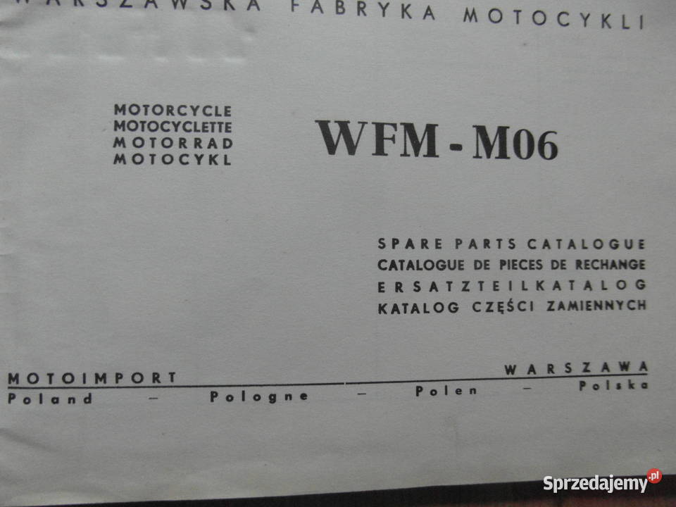 WFM 125 katalog czesci wfm M06 katalog oryginał sprzedam