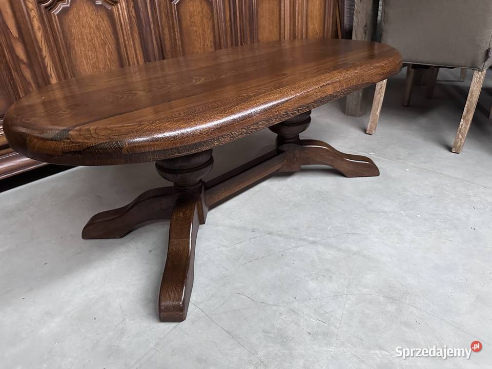 Masywna owalna ława blat 6 Stoliki kawowe i ławy Sławoszewek