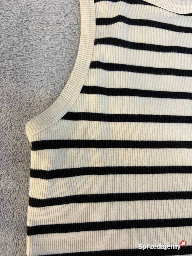 Crop top koszulka bluzka bez ramiączek w paski podkarpackie Jasło