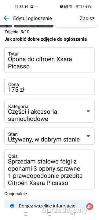 Opony do Citroen Xsara Picasso lubuskie Skwierzyna