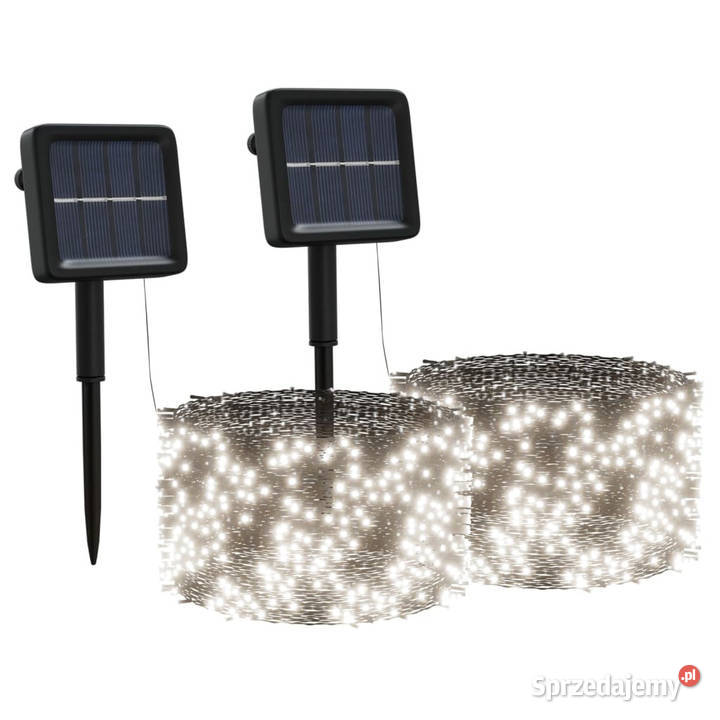 Solarne lampki dekoracyjne 2 2x200 LED zimne mazowieckie Warszawa