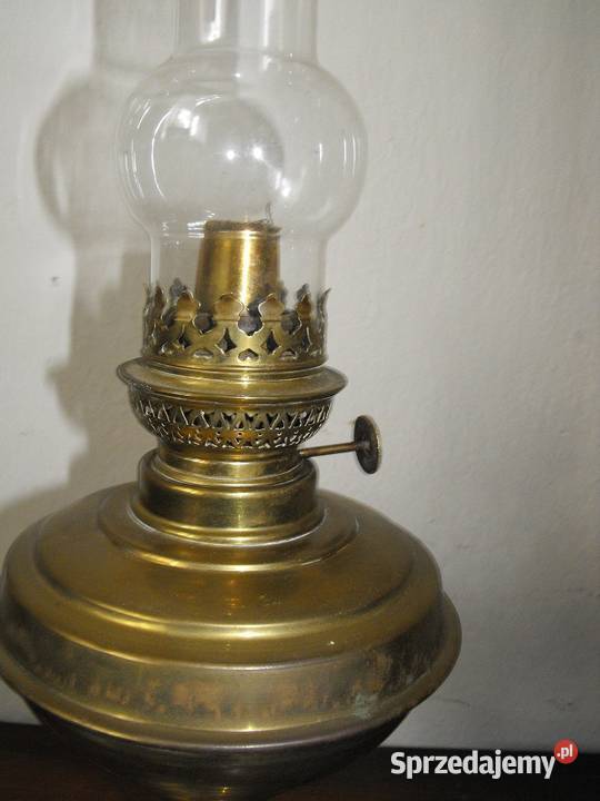 Mosiężna duża lampa naftowa sprawna Dostawa Skierniewice