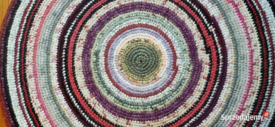 Dywan okrągły 137 rękodzieło zero waste Łódź