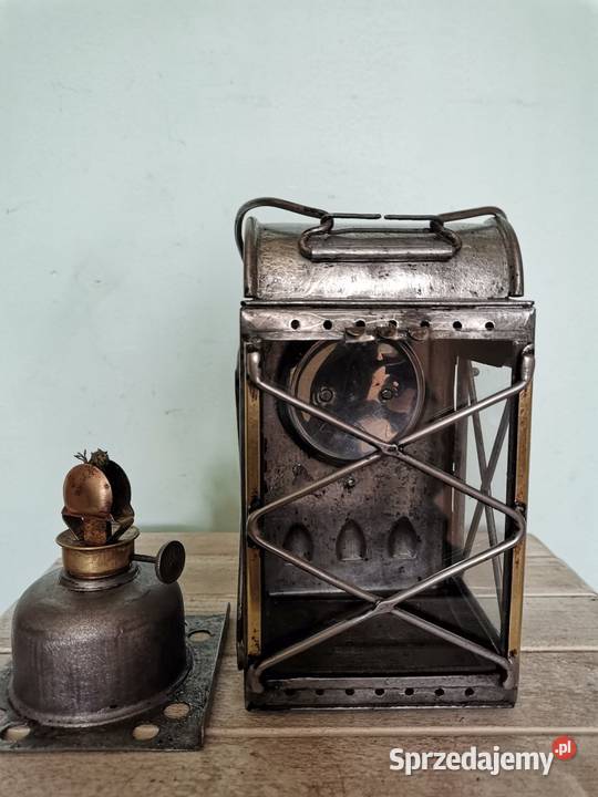 Stara kolejowa lampa na nafte Art Deco Kraków