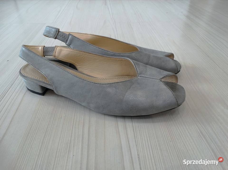 Buty Sandały Skórzane Skóra Naturalna Szare podlaskie Łomża