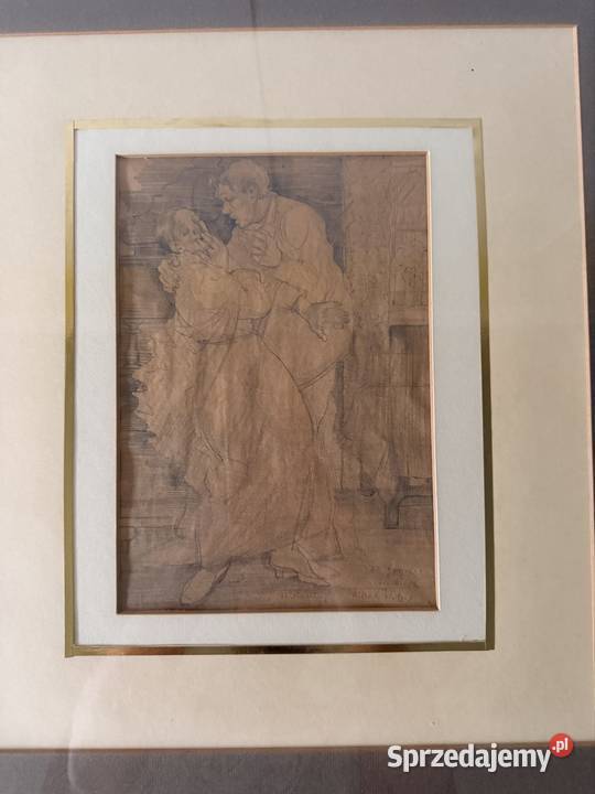 Grafika Oryginalny Rysunek Ołówkiem 1950 Alfred Czerwionka-Leszczyny