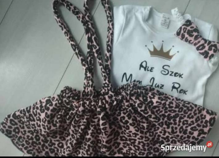 Komplet panterka na roczek dziewczynki Rozmiar 80 pomorskie