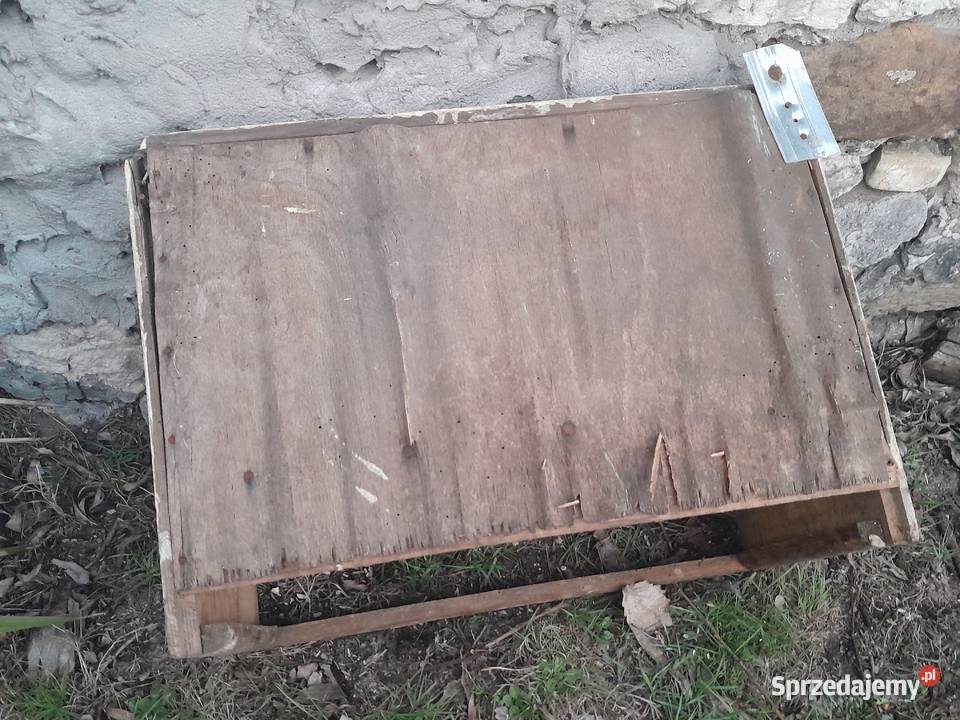 Stara drewniana półka półeczka zabytek PRL Dąbrowa Górnicza