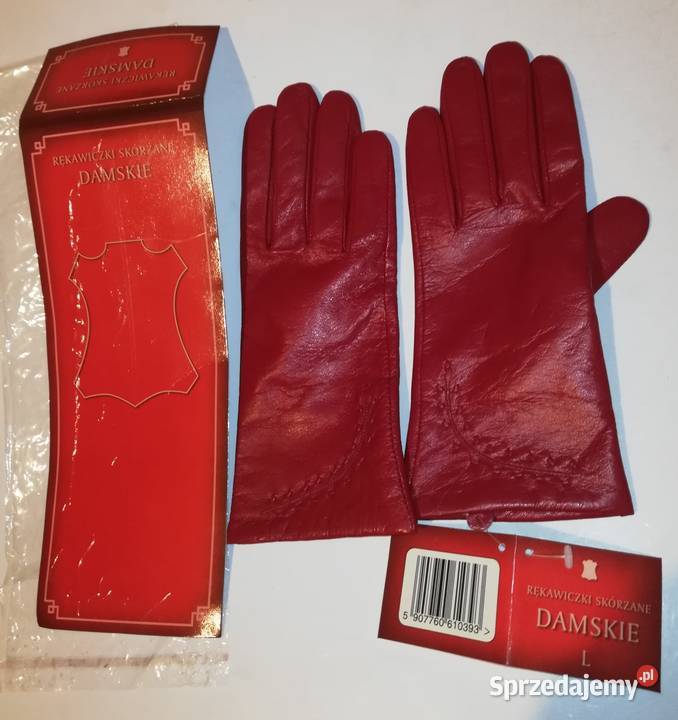 Rękawiczki skórzane damskie Nowe rozmiar L Dla kobiet Galanteria i dodatki Warszawa