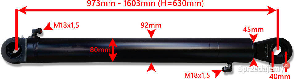 Siłownik hydrauliczny 80 45 630 U40 180st Solec Kujawski