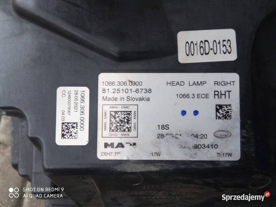 Lampa MAN TGM 15 250 ciężarowe kujawsko-pomorskie Rypin sprzedam