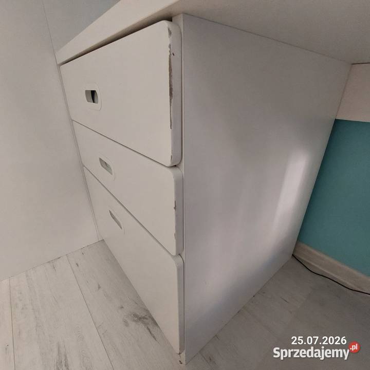 Łóżko pietrowe z dużym 7biurkiem szafa