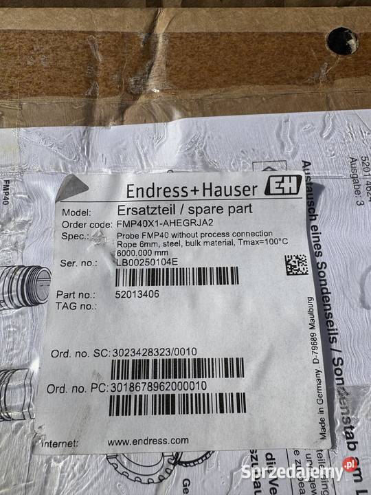 EndressHauser FMP40X1AHEGRJA2 Probe 6000mm Warszawa