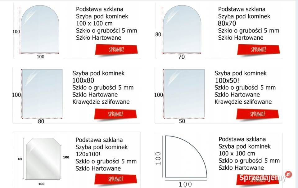 SZYBA POD KOMINEK HARTOWANA 100X100 SZKŁO POD małopolskie