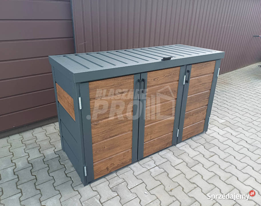 Zabudowa koszy na śmieci wiata śmietnikowa