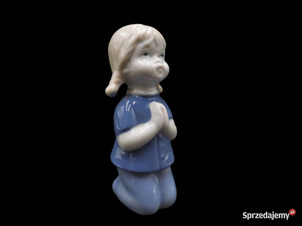 Figurka klęczącej dziewczynki GDR Porcelana i szkło Raszków