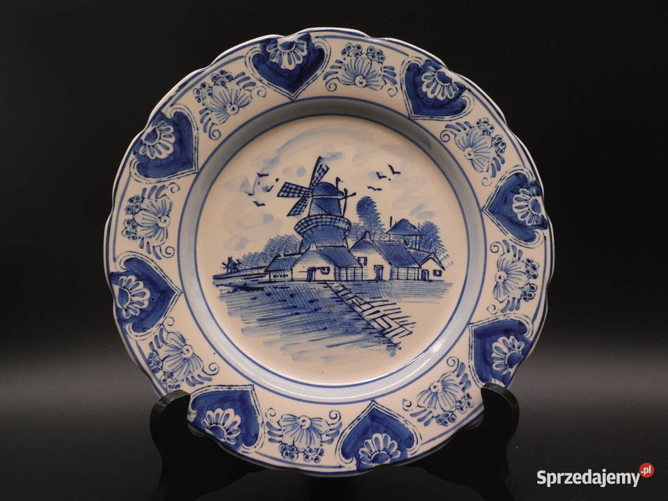 Talerz kolekcjonerski Delft Blue krajobraz z wielkopolskie Raszków